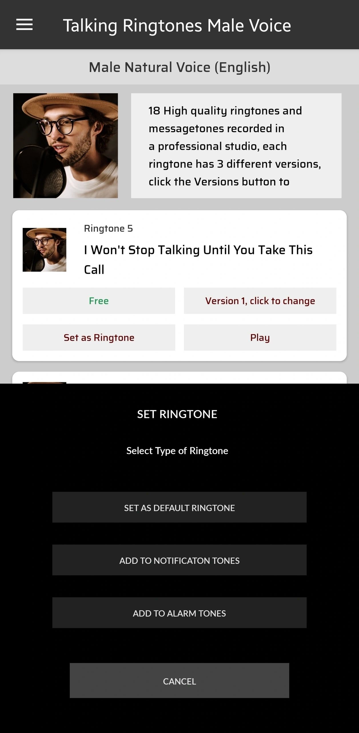 Talking Message and Ringtones screenshot